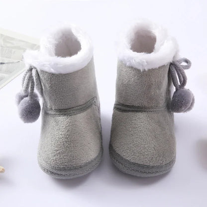Soft sole fur snow boots