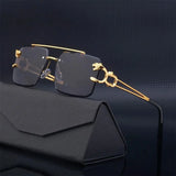 Retro Cheetah Decoration Rimless Sunglasses