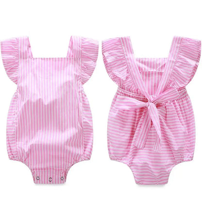 Cute baby girl stiped romper