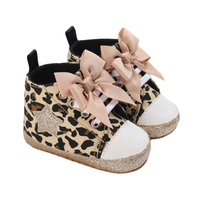 Leopard star printed baby shoes