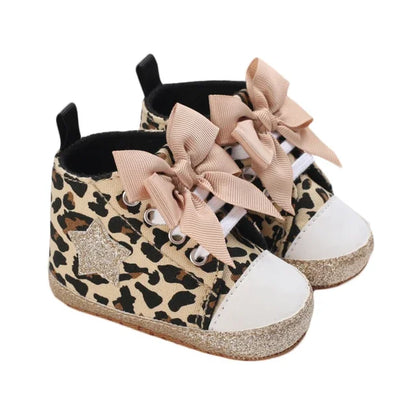 Leopard star printed baby shoes