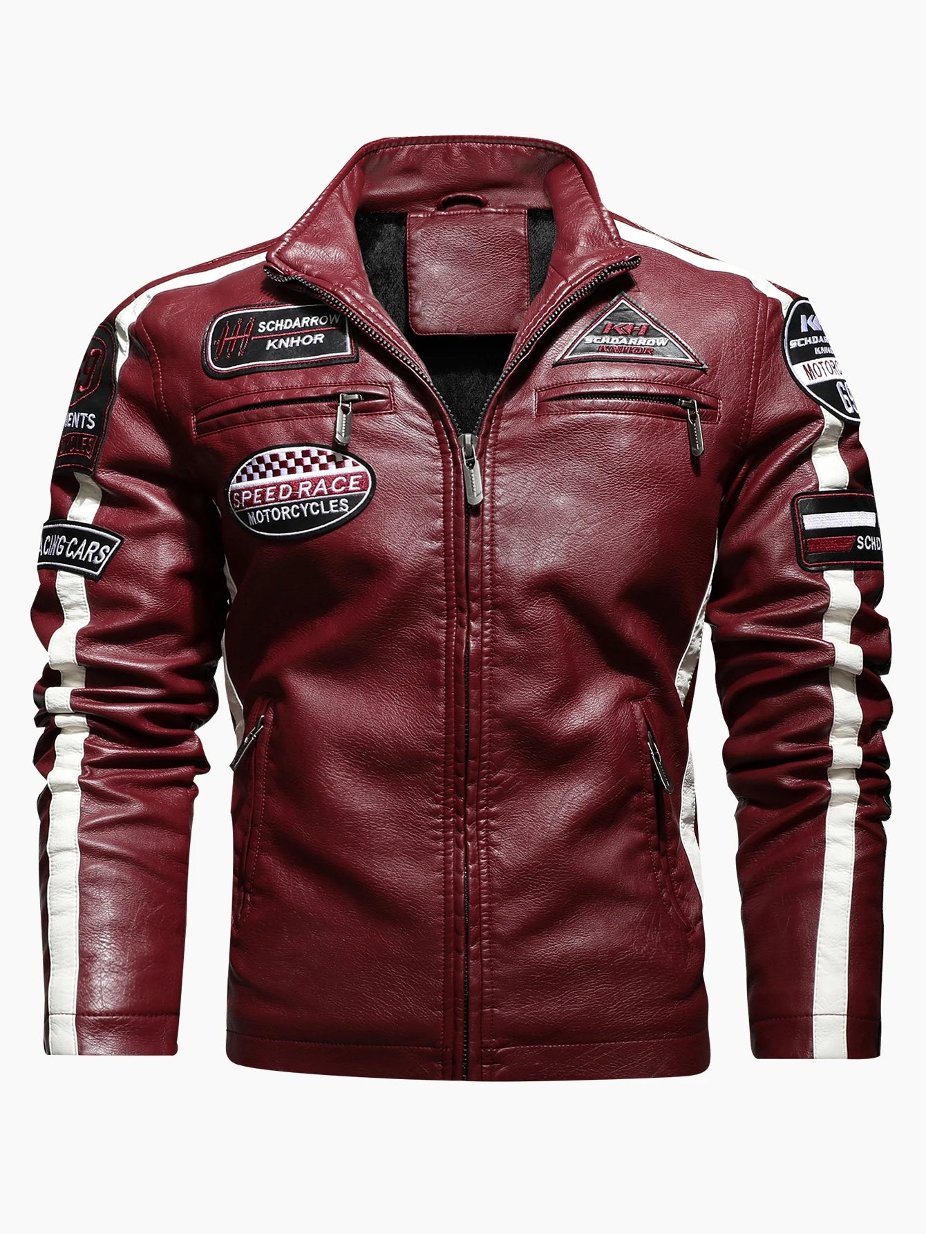 Men's pu leather motorcycle racing jacket
