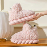 Women's Solid Color Fuzzy Boots