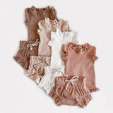 Cotton Ruffle Newborn Girl Clothes Set
