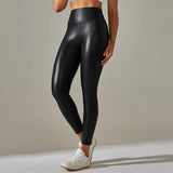 PU Leather High Waisted Slimming and Yoga Leggings