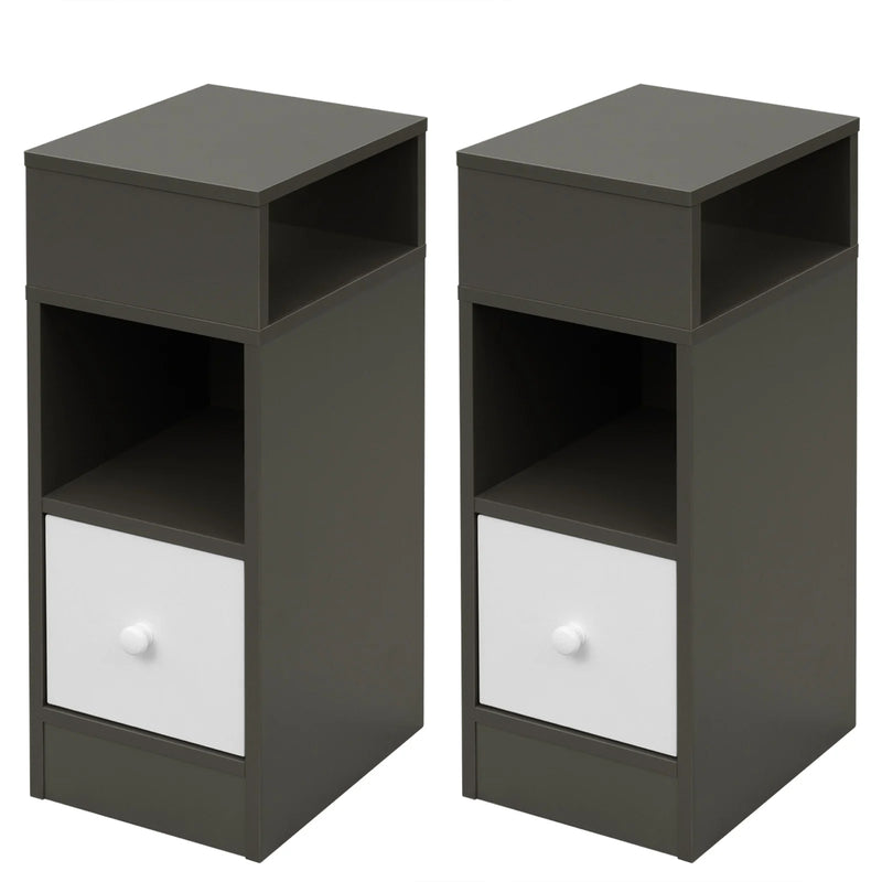 2PCS/SET Narrow Bedside Table Nightstand