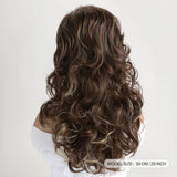 Natural Synthetic Mixed Brown Wigs with Bang