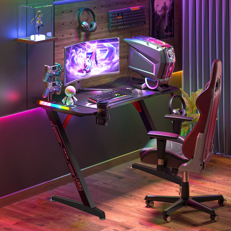 Extra Large Dynamic RGB LED Lights Gaming Desk