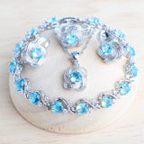 Blue Zirconia Women Jewelry Set