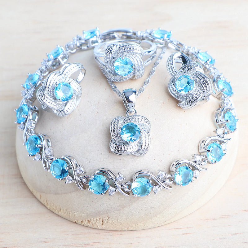 Blue Zirconia Women Jewelry Set
