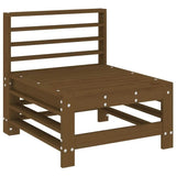 Set of 2 Pine Wood Middle Sofas for Garden