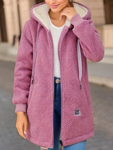 Hooded Thickened Fleece-lined Wool Jacket