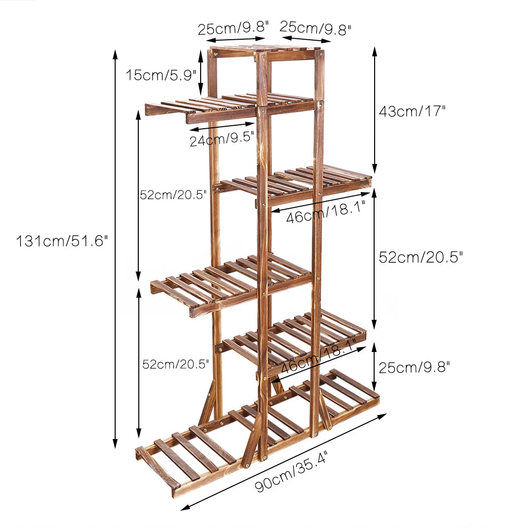 Wood plant stand corner shelf flower rack