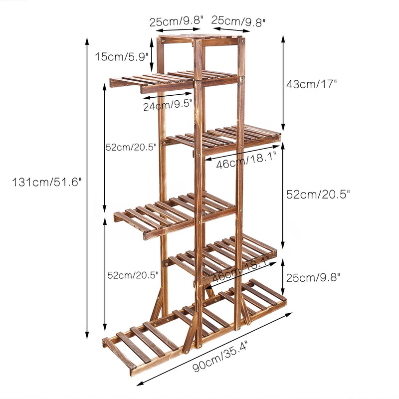 Wood Plant Stand Corner Shelf Flower Rack