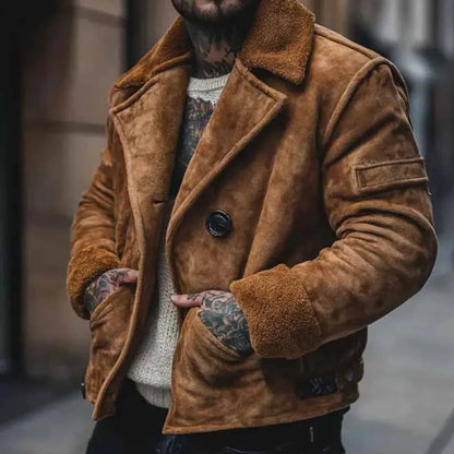 Retro versatile deerskin fleece jacket