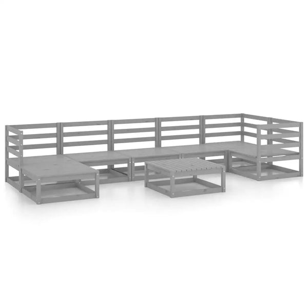 8-Piece Solid Pinewood Garden Lounge Set