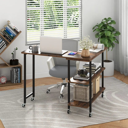 360° rotating corner computer desk