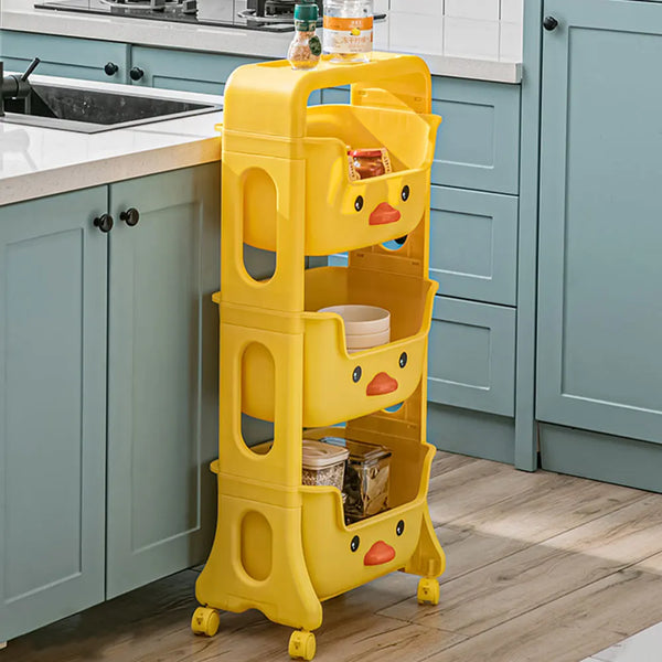 Mobile Multi-Tier Kids Toy Storage Rack