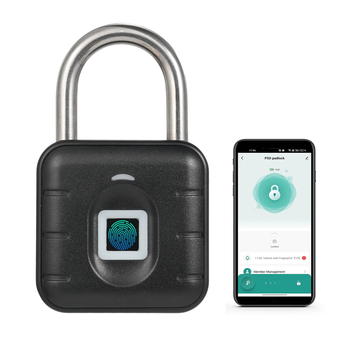Anti theft electronic fingerprint padlock