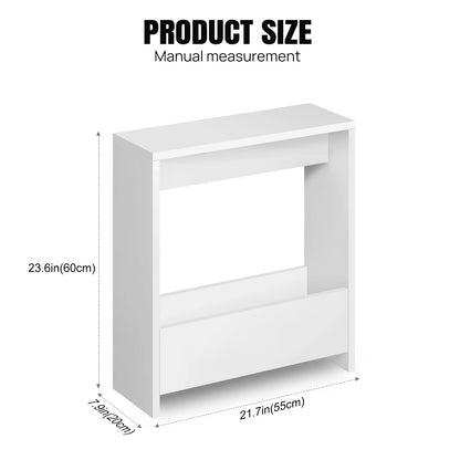 Narrow side table with storage shelf