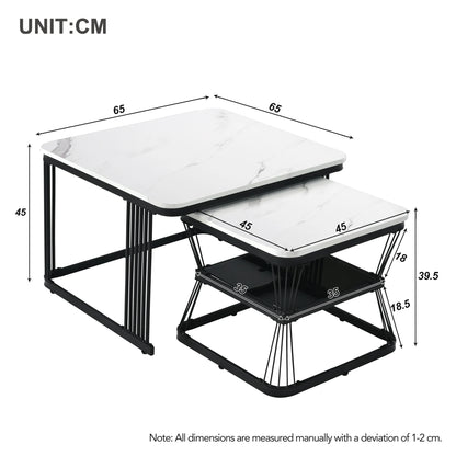 Square coffee table set for living room