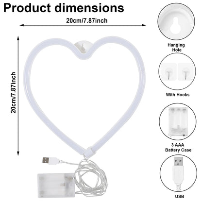 1pc neon sign heart led light