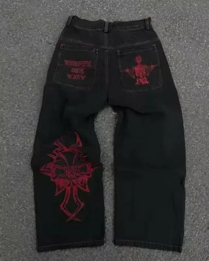 Sequins rhinestone retro fashion jeans