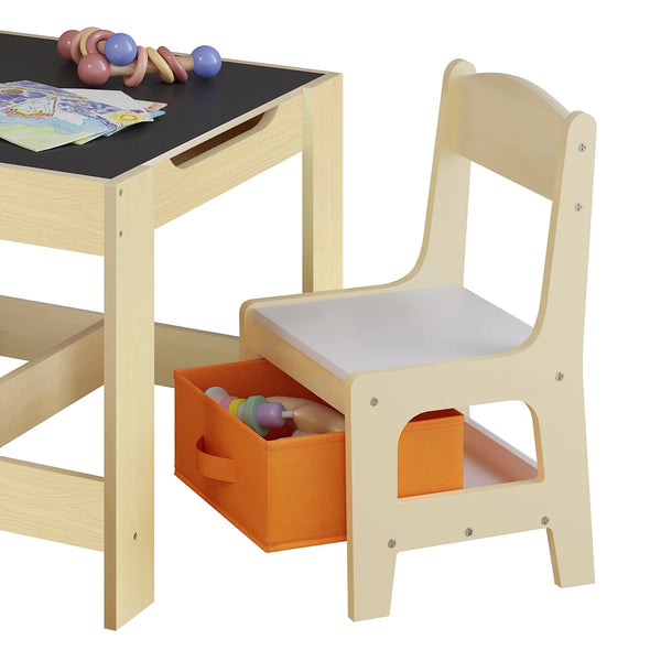 Kids Wooden Table with 2 Chairs