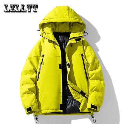 Casual waterproof thick fleece parkas jacket