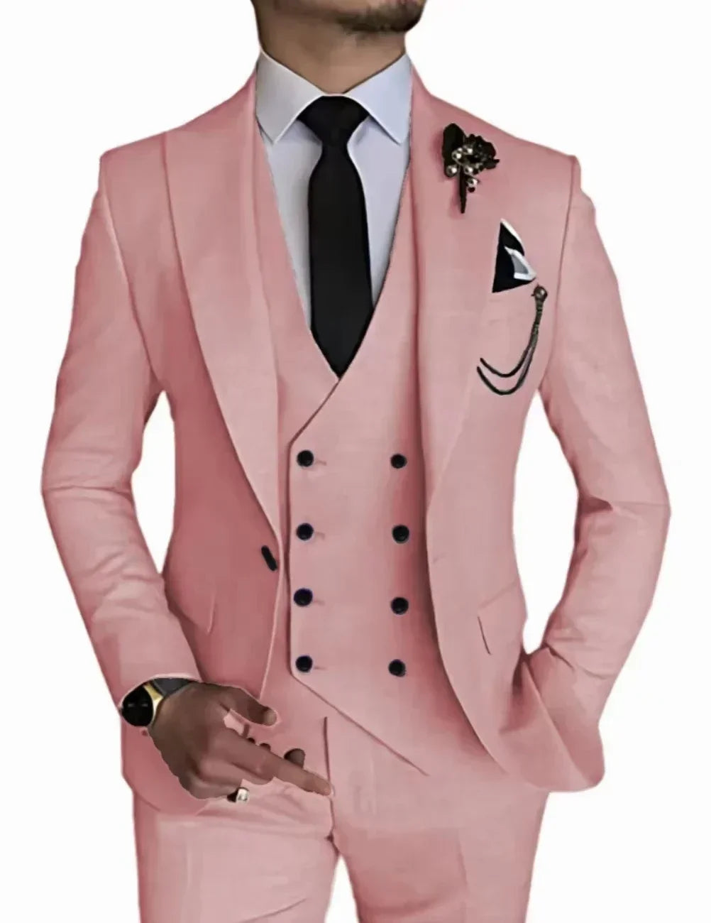 Men's peak lapel business 3piece blazer