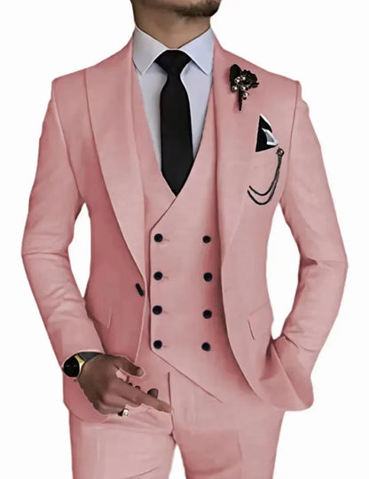 Men's peak lapel business 3piece blazer