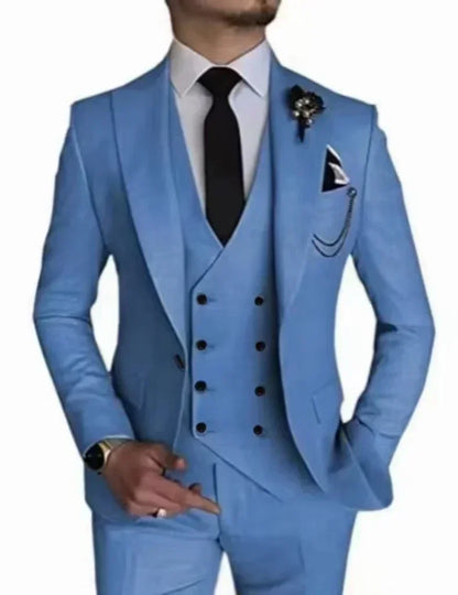 Men's peak lapel business 3piece blazer