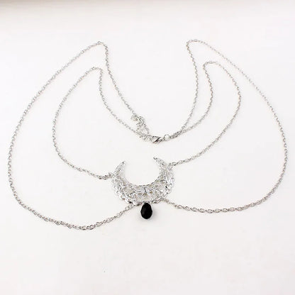 Gothic Hollow Moon Head Chain