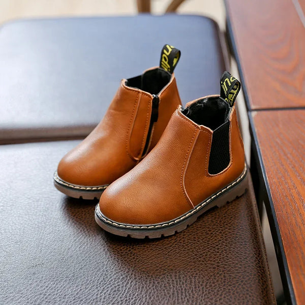 Fashion Leather Ankle Boots For Kids