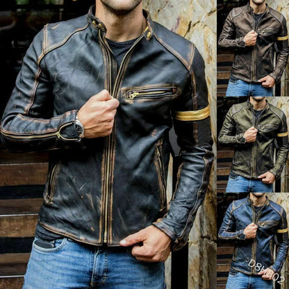 Men's casual leather fashionable jacket
