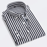 Men's Striped Casual Long Sleeve Slim Fit Shirt