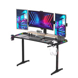 Height Adjustable Computer Desk with RGB LED Lights