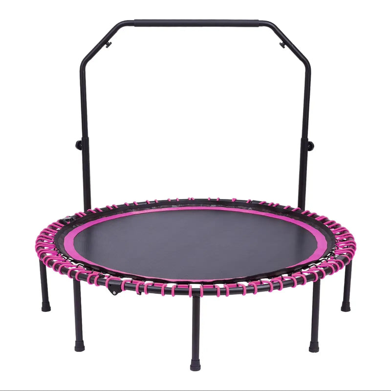 Foldable Round Trampoline with Adjustable U-Handle Bar