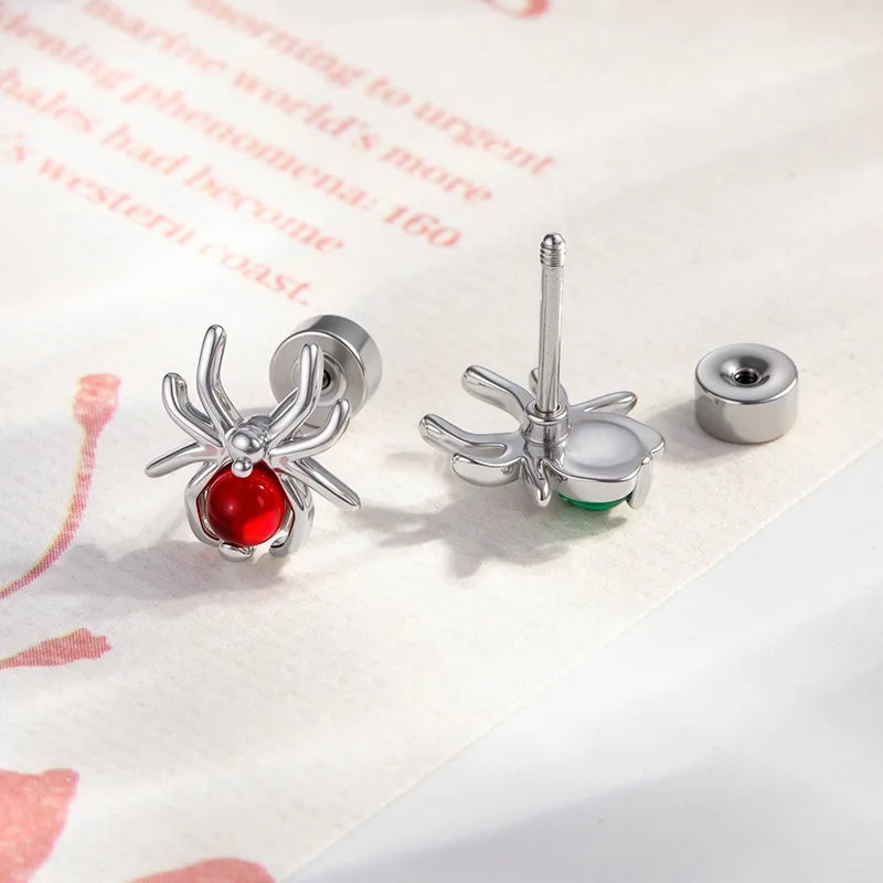 Goth Punk Style Multicolored Zircon Earrings