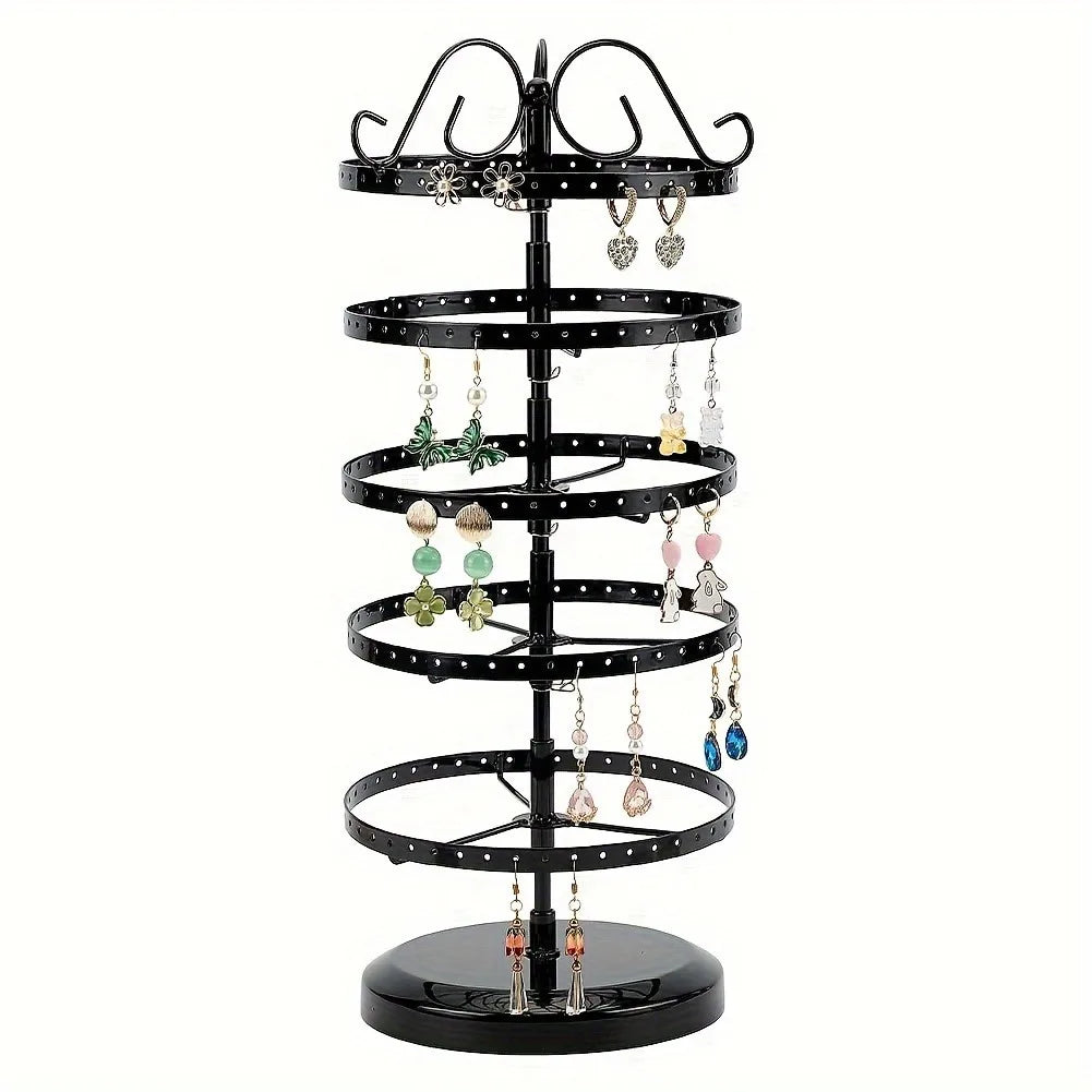 5-tier rotating metal jewelry stand