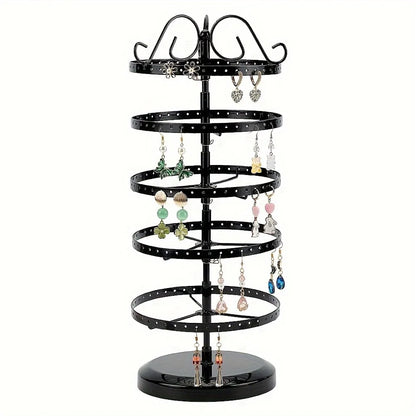 5-tier rotating metal jewelry stand