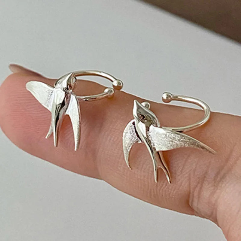Swallow Bird Clip on Earrings