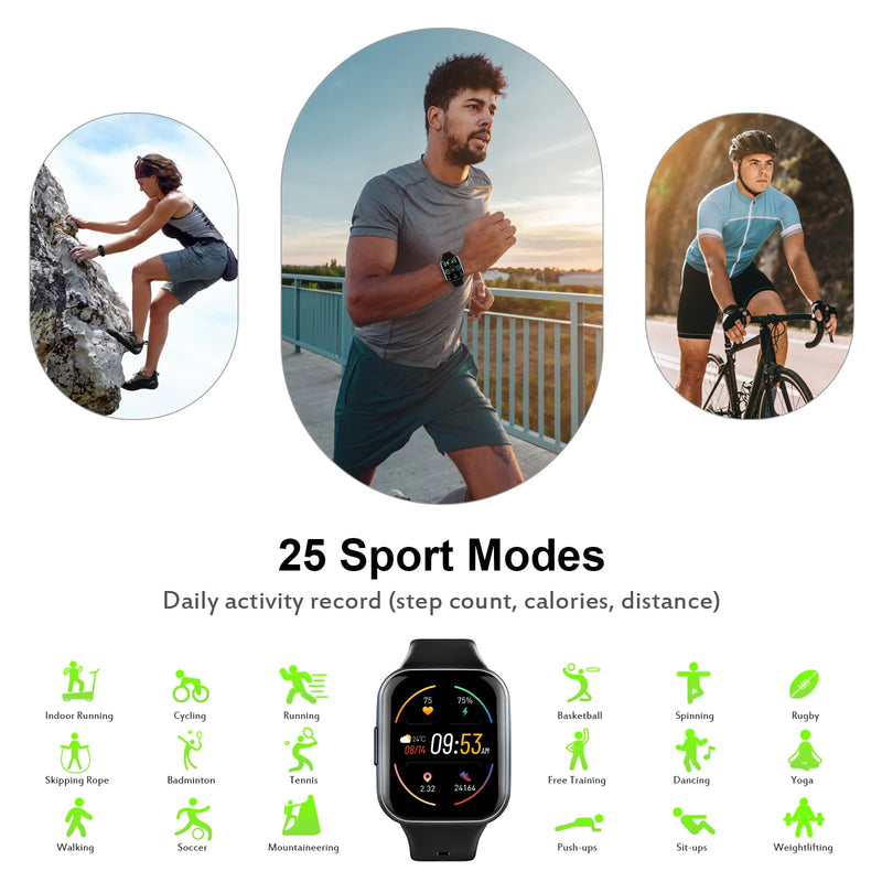 1.69" HD Touch Screen Waterproof Smartwatch.