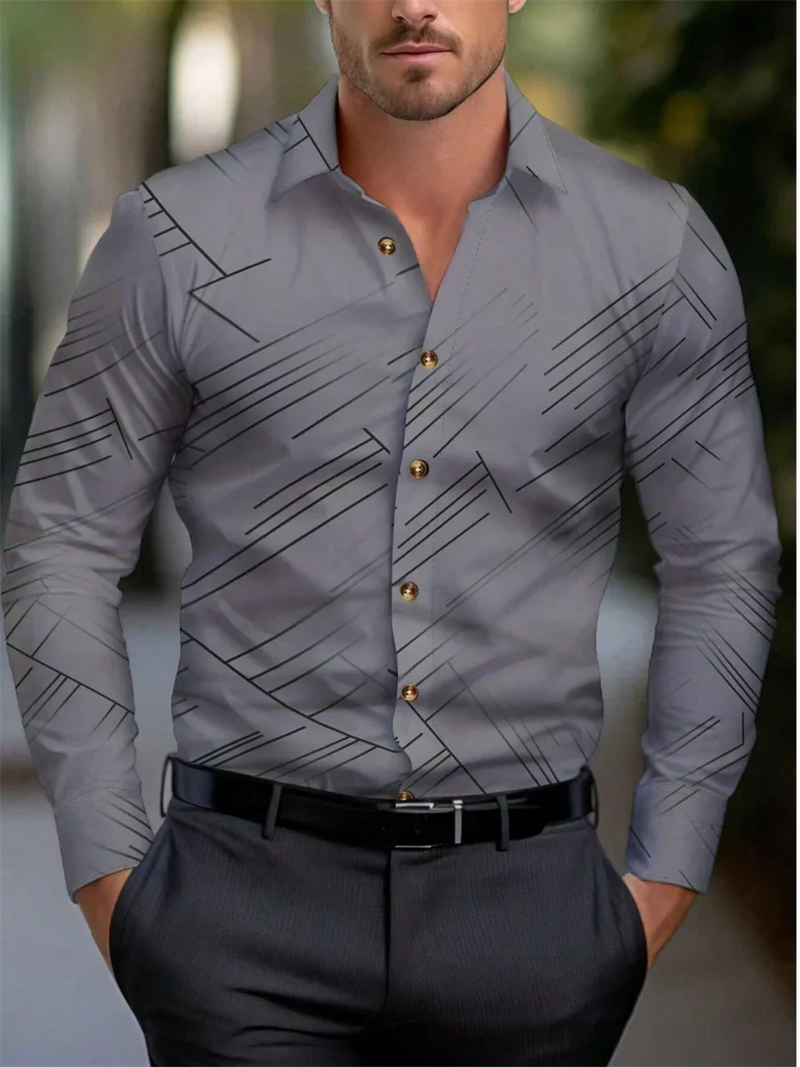 Comfortable Striped Soft Lapel Shirt