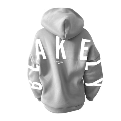 Women's letter printed long sleeved hooded pullover