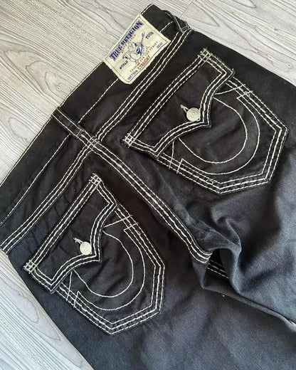 Sequins rhinestone retro fashion jeans