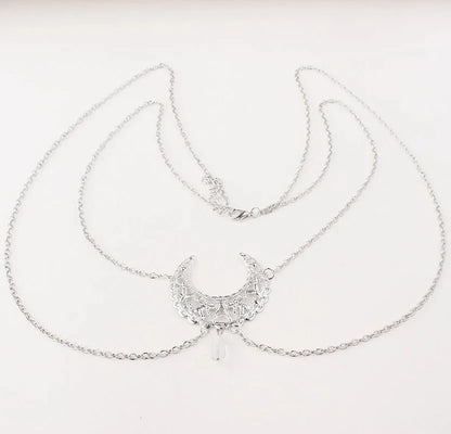 Gothic Hollow Moon Head Chain