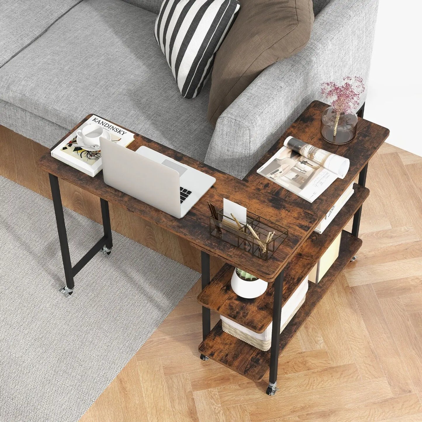 360° rotating corner computer desk