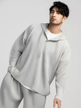 Breathable Loose Drawstring Pleated Hoodies