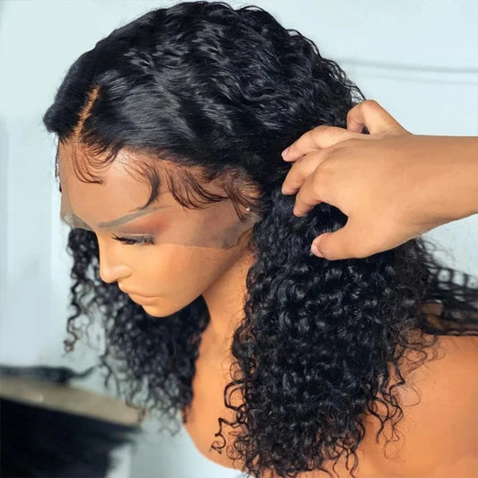 Deep wave transparent hd lace front wig